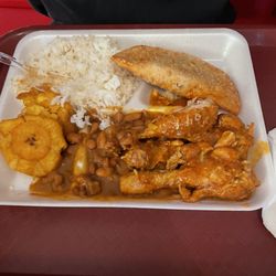 Normita's - Rice, tostones, habichuelas, empanada, chicken