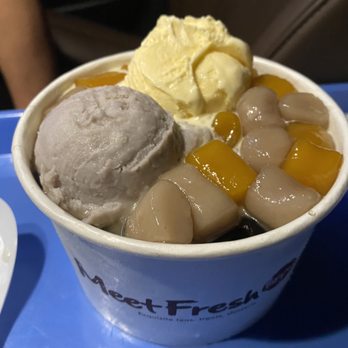 Meet Fresh - Double Taro Signature (taro balls, taro paste, vanilla ice cream, grass jelly, grass jelly shaved ice) - Desserts Near Me - Edison, New Jersey