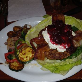 Tycoon Flats - THE FETA CRANBERRY CANDIED BACON BURGER on lettuce - American Near Me - San Antonio, Texas Tycoon Flats - THE FETA CRANBERRY CANDIED BACON BURGER on lettuce - American Near Me - San Antonio, Texas