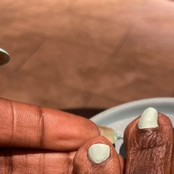 Spectrum Nail Spa - Now I know my feet are far from the cutest babies on earth but JESUS CHRIST, what kind of paint job, clip, and file is THIS?