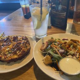 Lunch special - bacon ranch pizza, Caesar salad & I forgot to of pizookie Lunch special - bacon ranch pizza, Caesar salad & I forgot to of pizookie