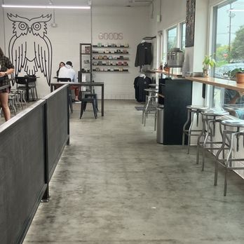 James Coffee - Long view of seating. There is bar seating over looking the side walk, and tables in the back. - Coffee & Tea Near Me - Escondido, California James Coffee - Long view of seating. There is bar seating over looking the side walk, and tables in the back. - Coffee & Tea Near Me - Escondido, California