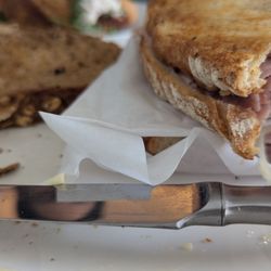 La 'Croque - A delicious croque monsieur alongside amazingly French butter and multi grain bread made in house!