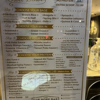 FOB Poke Bar -  Capitol Hill - Menu - Poke Near Me - Seattle, Washington