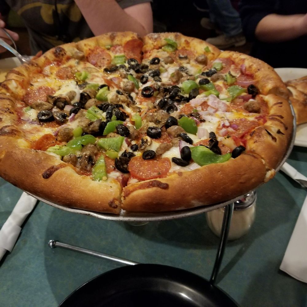 Robbie's - Large Supreme pizza. Similar to a Dominos large on size. - American Near Me - Rimrock, Arizona Robbie's - Large Supreme pizza. Similar to a Dominos large on size. - American Near Me - Rimrock, Arizona