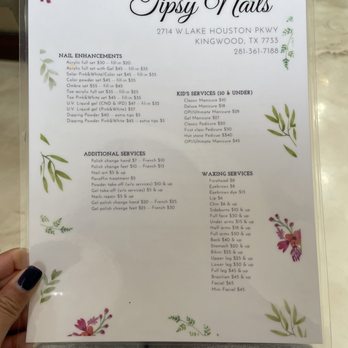 Tipsy's Nail Salon - Nail menu - Nail Salons Near Me - Houston, Texas