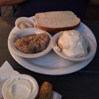 Scholz Garten - Sausage plate with mashies and sauerkraut - German Near Me - Austin, Texas Scholz Garten - Sausage plate with mashies and sauerkraut - German Near Me - Austin, Texas