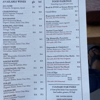 Big Basin Vineyards - New food menu - Wine Tasting Room Near Me - Santa Cruz, California Big Basin Vineyards - New food menu - Wine Tasting Room Near Me - Santa Cruz, California