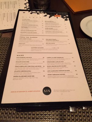 Menu photo 5 XIX Nineteen Edmonton, AB Menu photo 5 XIX Nineteen Edmonton, AB