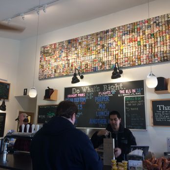 Maine Beer - Minimal and tastefully designed tasting room - great art installation of vintage beer cans. - Breweries Near Me - Freeport, Maine Maine Beer - Minimal and tastefully designed tasting room - great art installation of vintage beer cans. - Breweries Near Me - Freeport, Maine