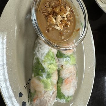Thuy Nguyen Cafe - Spring rolls. They put fried shallots and whole peanuts in the peanut sauce so it was extra delish! - Vietnamese Near Me - Arlington, Texas Thuy Nguyen Cafe - Spring rolls. They put fried shallots and whole peanuts in the peanut sauce so it was extra delish! - Vietnamese Near Me - Arlington, Texas