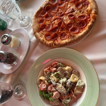 Brio Tuscany Grille - Pepperoni pizza and tortellini salsiccia. - Italian Near Me - Dana Point, California