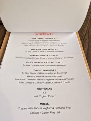 Menu photo 2 Liaison Cafe Melbourne, VIC Menu photo 2 Liaison Cafe Melbourne, VIC