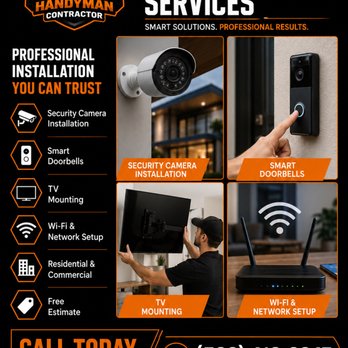 Discovery Handyman - Don't wait until it's too late! Protect your home, family, and business with a professionally installed security camera system. Fast & - Furniture Assembly Near Me - Rockland, Massachusetts Discovery Handyman - Don't wait until it's too late! Protect your home, family, and business with a professionally installed security camera system. Fast & - Furniture Assembly Near Me - Rockland, Massachusetts