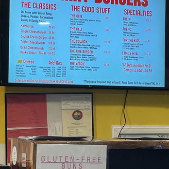Danky Burgers - Menu board - Burgers Near Me - Midwest City, Oklahoma Danky Burgers - Menu board - Burgers Near Me - Midwest City, Oklahoma