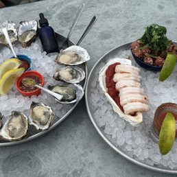 Fresh Oysters, Oyster Shooters, Poke, Shrimp Cocktail. Fresh Oysters, Oyster Shooters, Poke, Shrimp Cocktail.