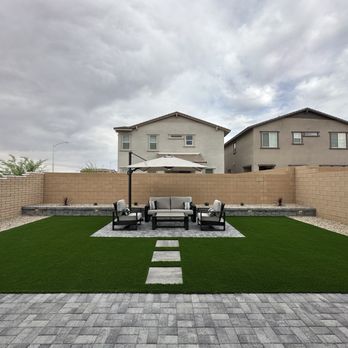 Vegas Landscapes - Centered backyard photo - Artificial Turf Near Me Vegas Landscapes - Centered backyard photo - Artificial Turf Near Me
