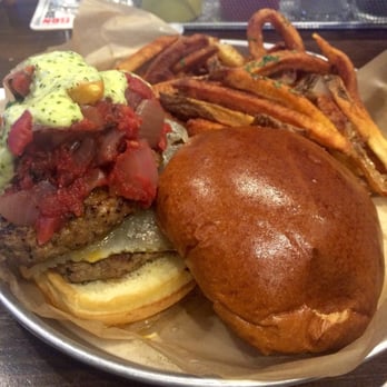 Burger Bar Chicago - Lamb Burger with truffle fries - Burgers Near Me - Chicago, Illinois Burger Bar Chicago - Lamb Burger with truffle fries - Burgers Near Me - Chicago, Illinois