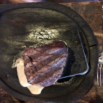 Barbacoa Grill - The hot stone filet - nice presentation but came rare rather than medium - Steakhouses Near Me - Boise, Idaho