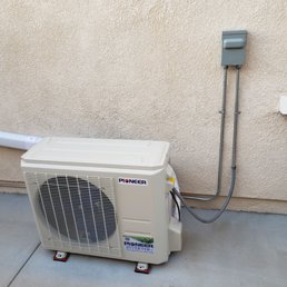 I'm extremely pleased with the clean placement of the 240v shutoff breaker box for my ductless AC. I'm extremely pleased with the clean placement of the 240v shutoff breaker box for my ductless AC.