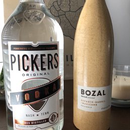 Bozal Mezcal & Pickers vodka.