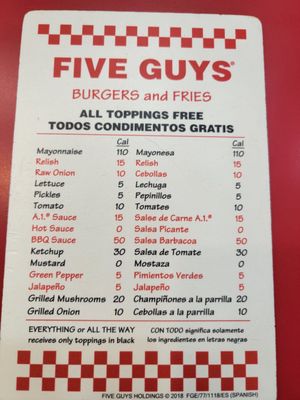 Menu photo 1 Five Guys Olympia, WA Menu photo 1 Five Guys Olympia, WA