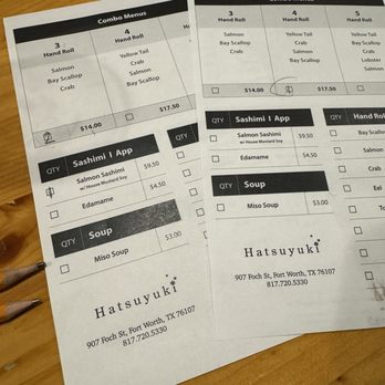 Hatsuyuki Handroll Bar - Menu - Sushi Bars Near Me - Fort Worth, Texas Hatsuyuki Handroll Bar - Menu - Sushi Bars Near Me - Fort Worth, Texas