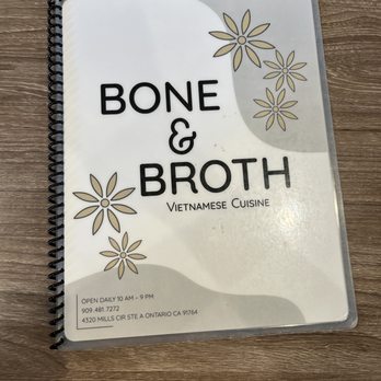 Bone & Broth - Menu cover - Vietnamese Near Me - Ontario, California