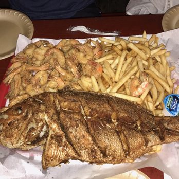 Pier 8 - 3lbs of shrimp, large fries, and a red snapper - Seafood Markets Near Me - Seabrook, Texas Pier 8 - 3lbs of shrimp, large fries, and a red snapper - Seafood Markets Near Me - Seabrook, Texas