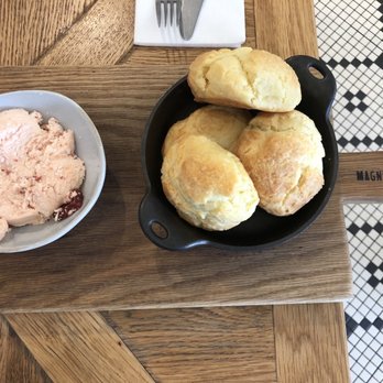 Magnolia Table - Jo's Buttermilk Biscuits with Strawberry Butter (4) - Breakfast & Brunch Near Me - Waco, Texas Magnolia Table - Jo's Buttermilk Biscuits with Strawberry Butter (4) - Breakfast & Brunch Near Me - Waco, Texas