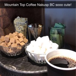 Mountain Top Coffee - Cream/sugar bar with my drip coffee ready to be jazzed up!