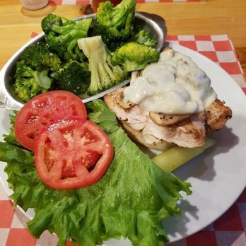 Logan's Bar & Grill - Grilled chicken with mushrooms and cheese. - Bars Near Me - Speculator, New York Logan's Bar & Grill - Grilled chicken with mushrooms and cheese. - Bars Near Me - Speculator, New York