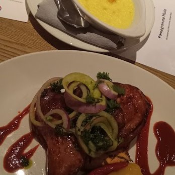 Corinne - Chile-Glazed Organic Chicken & Pommes Puree (mashed potatoes) - Breakfast & Brunch Near Me - Denver, Colorado Corinne - Chile-Glazed Organic Chicken & Pommes Puree (mashed potatoes) - Breakfast & Brunch Near Me - Denver, Colorado