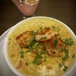 The Royale - Thai Shrimp Curry and grapefruit Cosmopolitan