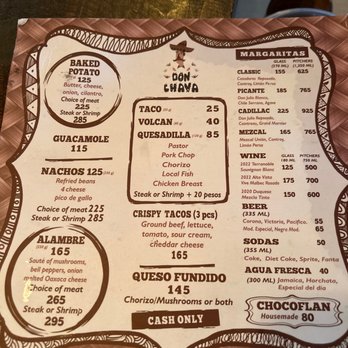 Don Chava - Menu - Tacos Near Me - Puerto Vallarta, JAL