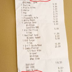 Smokehouse | 734 - Receipt