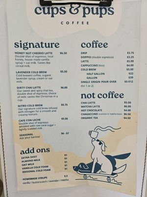 Menu photo 3 Cups & Pups Coffee Orlando, FL Menu photo 3 Cups & Pups Coffee Orlando, FL