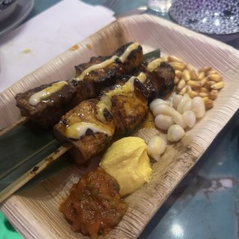 The Hummingbird - Salmon Lomo Saltado Skewer - Peruvian Near Me - Los Angeles, California The Hummingbird - Salmon Lomo Saltado Skewer - Peruvian Near Me - Los Angeles, California