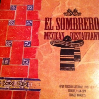 El Sombrero Mexican Restaurant - Menu cover - Mexican Near Me - Dickinson, North Dakota El Sombrero Mexican Restaurant - Menu cover - Mexican Near Me - Dickinson, North Dakota