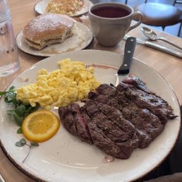 Steak and eggs