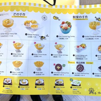 Hui Lau Shan - Dessert menu as of 2/10/20 - Desserts Near Me - Berkeley, California