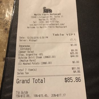 Martin Fierro Restaurant - Steakhouses Near Me - Naples, Florida