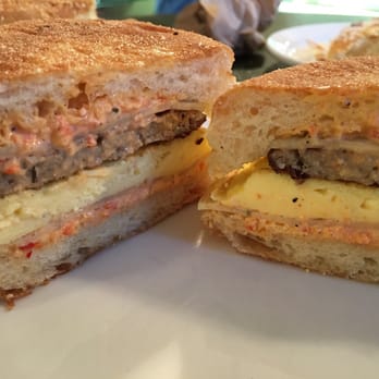 The Model Bakery - Sausage Breakfast Sandwich, so good! - Bakeries Near Me - Saint Helena, California