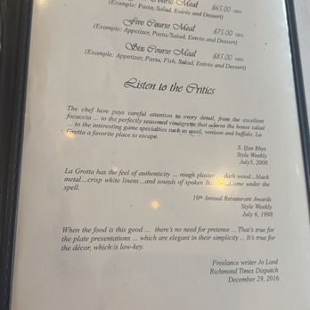 La Grotta Ristorante - Menu - Italian Near Me - Richmond, Virginia La Grotta Ristorante - Menu - Italian Near Me - Richmond, Virginia