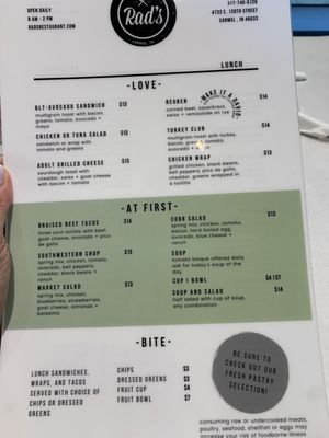Menu photo 8 Rad's Carmel, IN