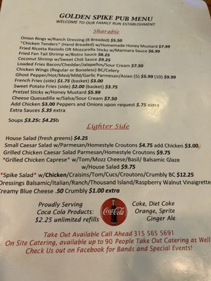 Menu photo 1 Golden Spike Pub East Syracuse, NY Menu photo 1 Golden Spike Pub East Syracuse, NY