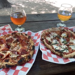 Gooroos Wood Fire Pizza - Margarita and pepperoni, sausage, capicola!!