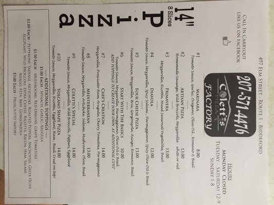 Menu photo 2 Coletti's Pizza Factory Biddeford, ME
