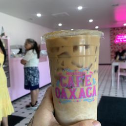 iced latte with oat milk :) iced latte with oat milk :)