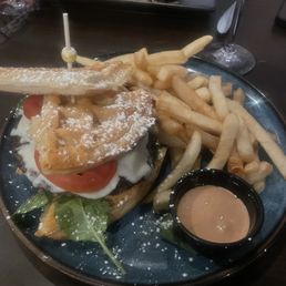 Waffle burger brunch